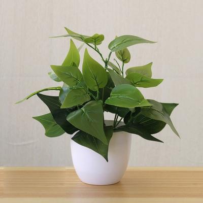 Green Artificial Plants Bonsai Faux Grass Desktop Ornament Lifelike Potted Scindapsus Photography Props Party Supplies