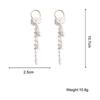Exquisite White Resin Flower Imitation Pearl Tassel Drop Earrings For Women Men  Floral Irregular Crystal Earring Jewelry
