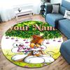 Diddl Custom Name Round Area Rug,Carpet Rug for Living Room Bedroom Sofa Playroom Decor,Non-slip Floor Mat