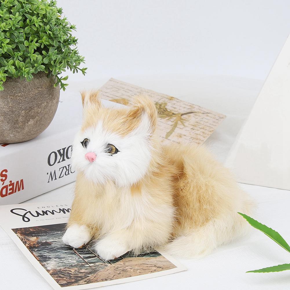 Simulation Polyethylene Cat Shape Statue Animals Sculpture Garden Yard Decoration