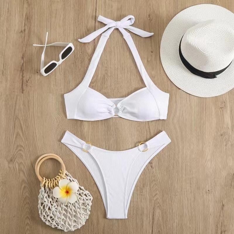 Separate Swimsuit, Sexy Backless Mesh Bikini Set