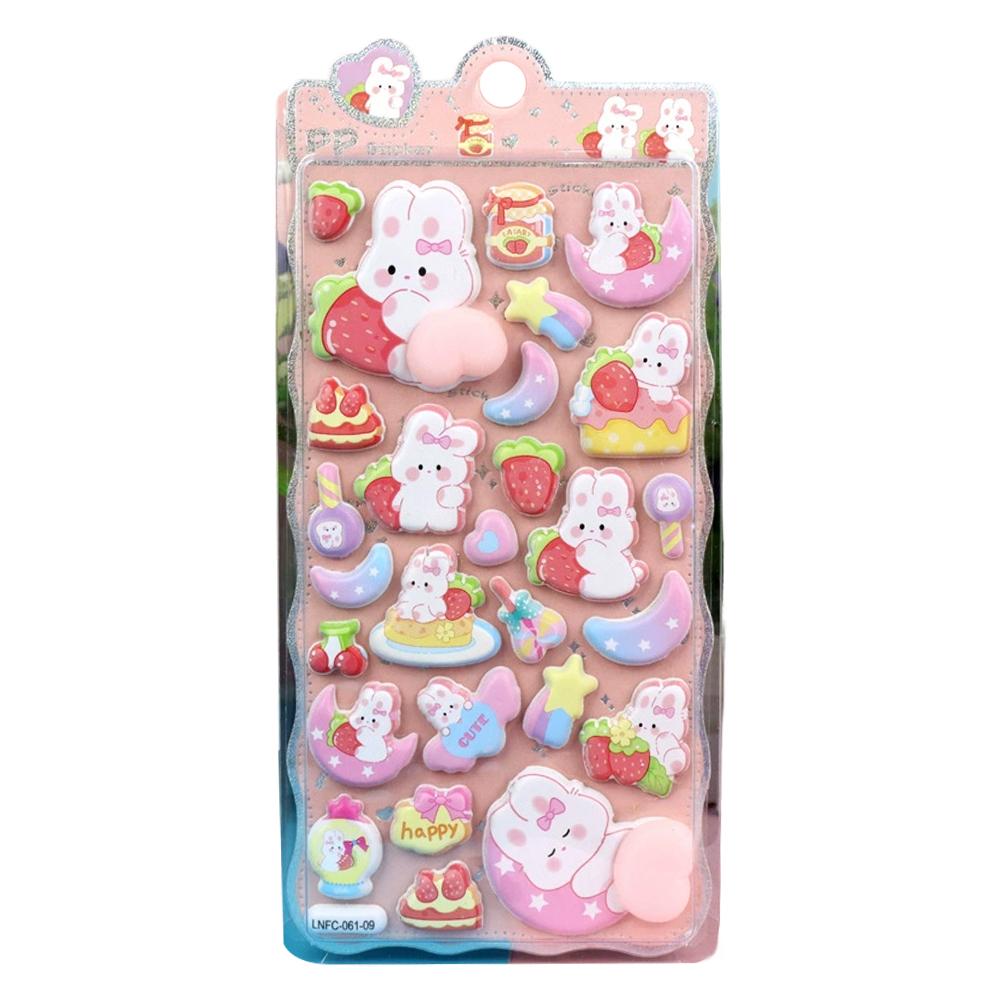 Cute Cartoon 3D Thickened Stress-relief Stickers Soft Mobile Phone Case Photo Album Decorative Children's Craft Supplies