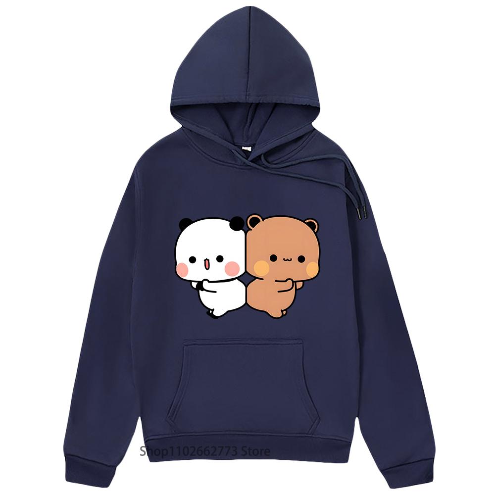 

Толстовки Bubu Dudu Kawaii Bubu Dudu Графические толстовки Милая одежда с изображением медведя панды Мультфильмы Женщины Повседневный Забавный корейский пуловер M