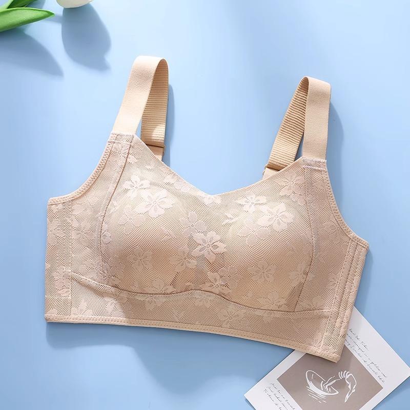 

Женское нижнее белье большого размера с кроличьими ушками, тонкий бюстгальтер, регулируемый, против провисания, без косточек 4XL бежевый