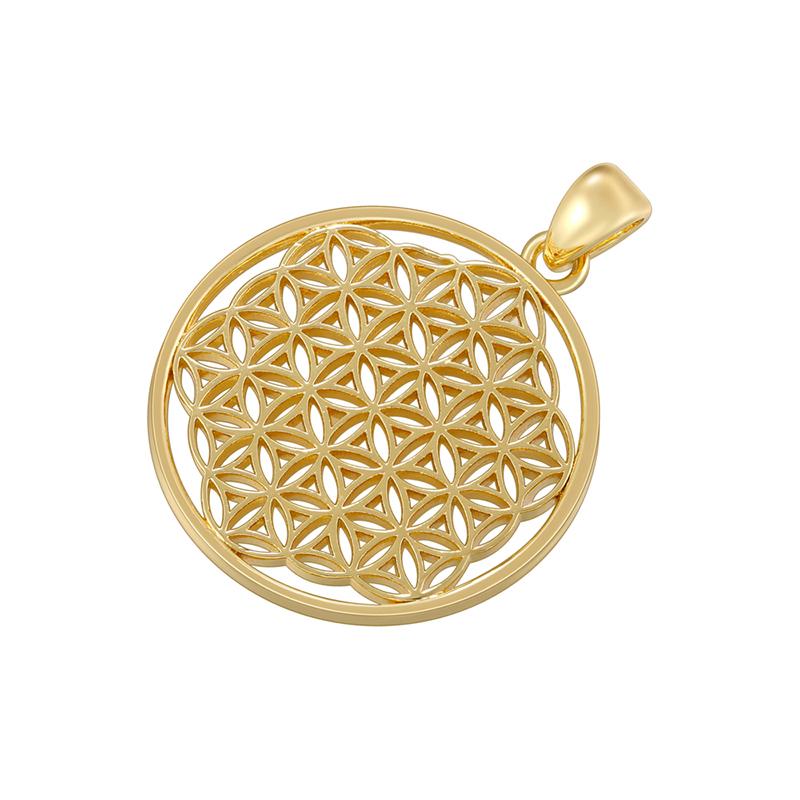 ZHUKOU Copper gold plated Tree of Life Melkaba pendant minimalist unisex vintage accessory:VD1509-VD1512