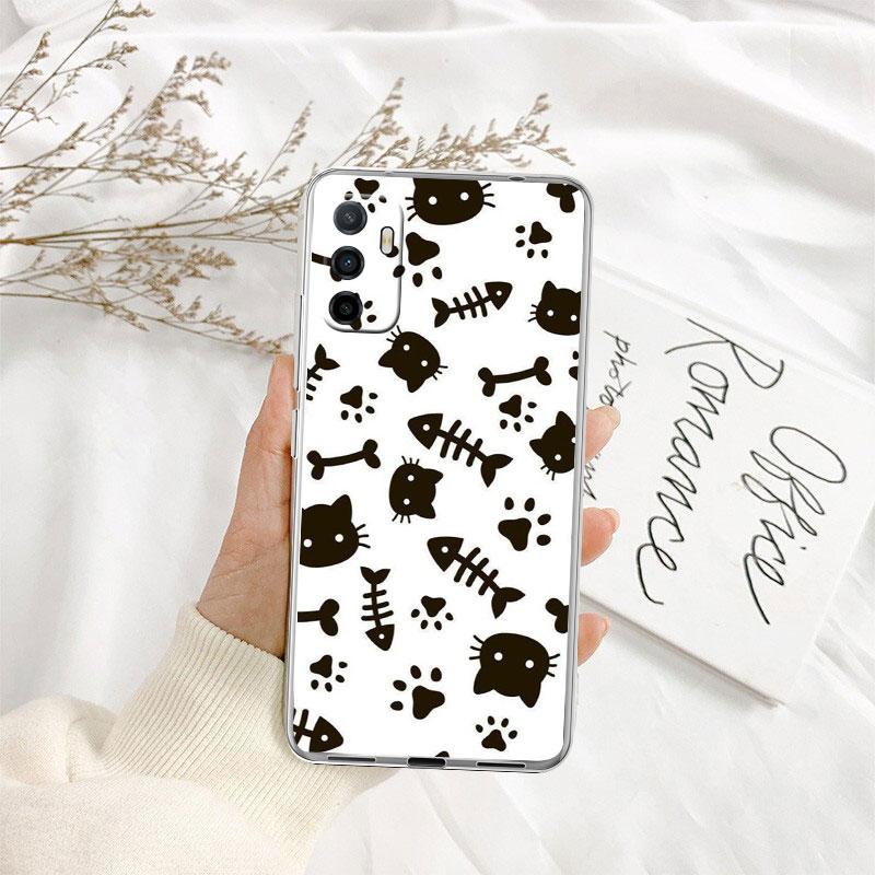 Cat Kitten Cute Transparent Phone Case for Samsung Galaxy A04 A04S A14 A23 A34 A54 M23 M33 M52 M53