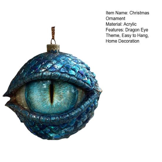 1/2Pcs Acrylic Dragon Eye Hanging Decoration 2D Flat Home Office Holiday Party Christmas Tree
