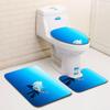 3D Feather Bathroom Toilet Three-Piece Floor Mat Door Mat Bathroom Carpet