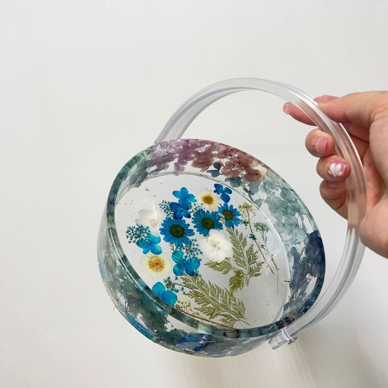 Große Runde Box Behälter Silikonform Mit Handheld Set Aufbewahrung Geschenk Schmuckstück Make-up Halter Harzform Schmuck Süßigkeiten