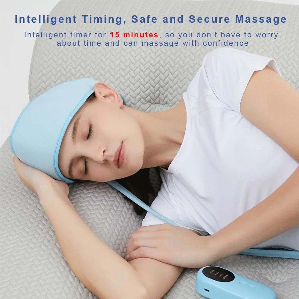 Electric Airbag Head Massager Headband Full Coverage Air Pressure Heating Rechargeable for Scalp Deep Relaxation and Comfort