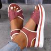 New Women's Flat Thick Sole Beach Sandals Magic Tape Adjustable Casual Summer Shoes