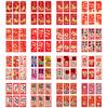6Pcs Red Envelope Lunar New Year Gift Set with Golden Embossed Horse Patterns Automatic Sealing Design Red Money Envelopes