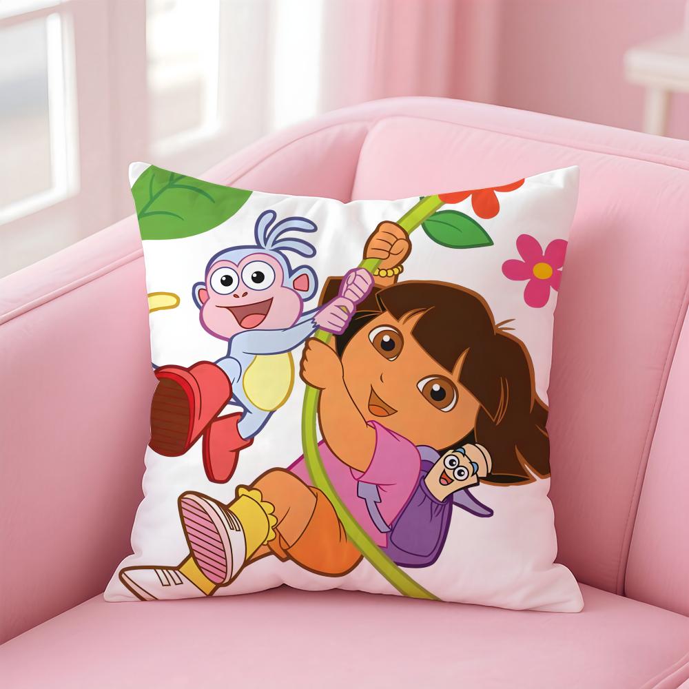 Anime Cute D-Dora the E-Explorer Cushion Cover Comfortable Reversible Pillow Cover Ideal for Car Sofa Bedroom & Beyond