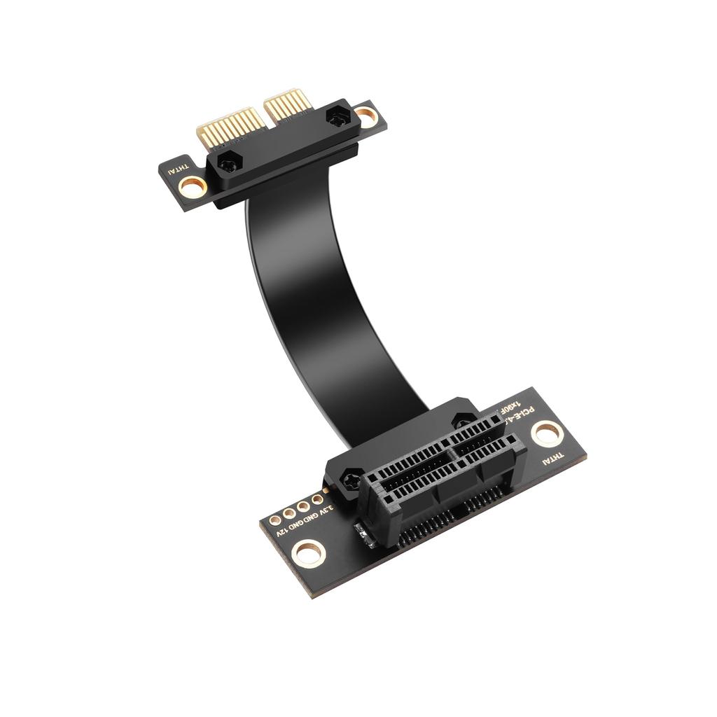 SinLoon PCIe 4.0 x1 Right-Angle Riser Cable / PCI-E 1x Male-to-Female Extension Cable (5 cm)