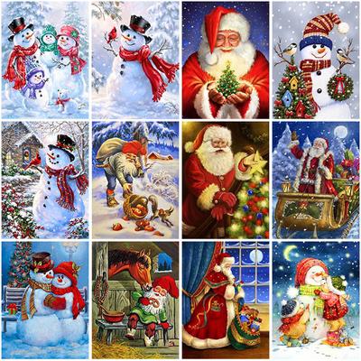 DIY Weihnachtsmann 5D Diamant Malerei Vollrundbohrer Schneemann Diamant Stickerei Kreuzstich Kits Mosaik Wandkunst Home Decor