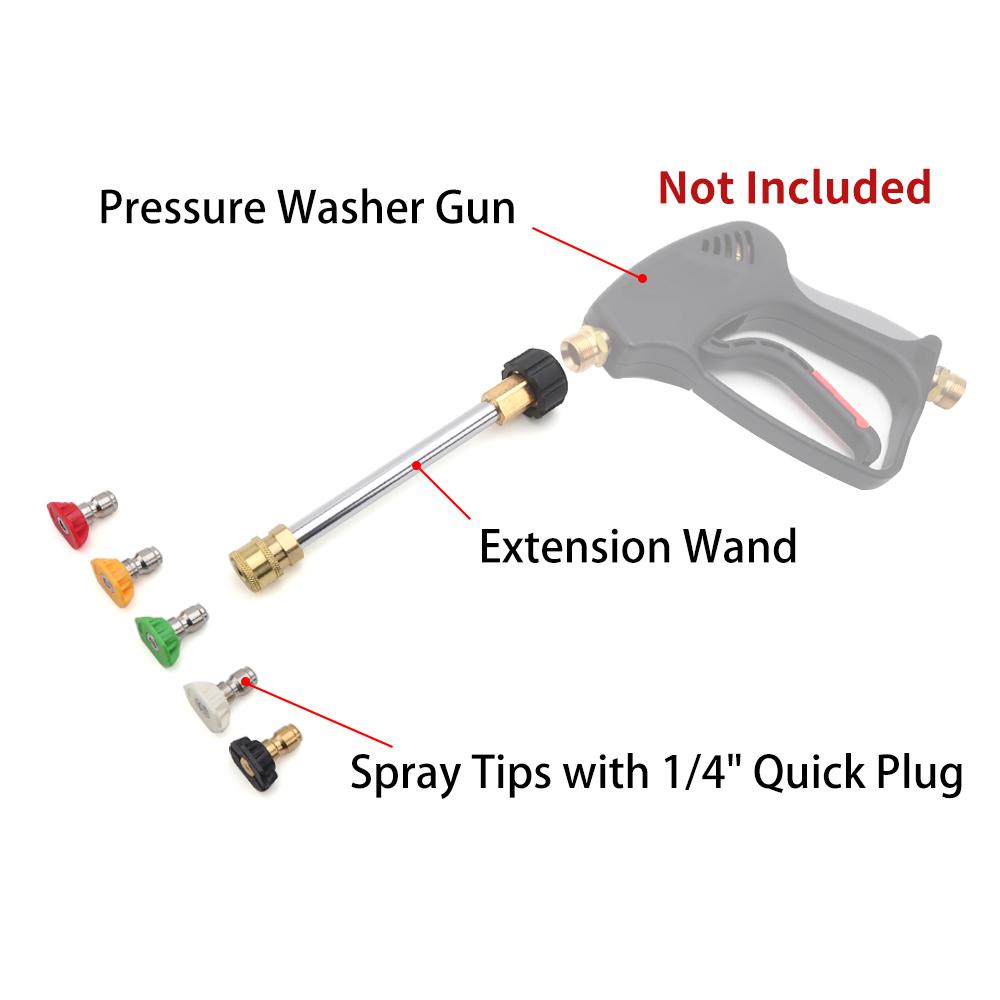 Pressure Washer Spray Lance Car Washer Extension Lance Nozzle with 1/4" Quick Connector for Pressure Washer Gun Wand