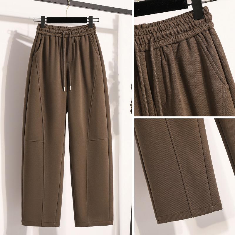 DIMANAF Autumn Winter Plus Size Women Cothing Basic Harem Oversize Casual Trousers Long Pants Elastic Waist Vintage Lady Loose 2025