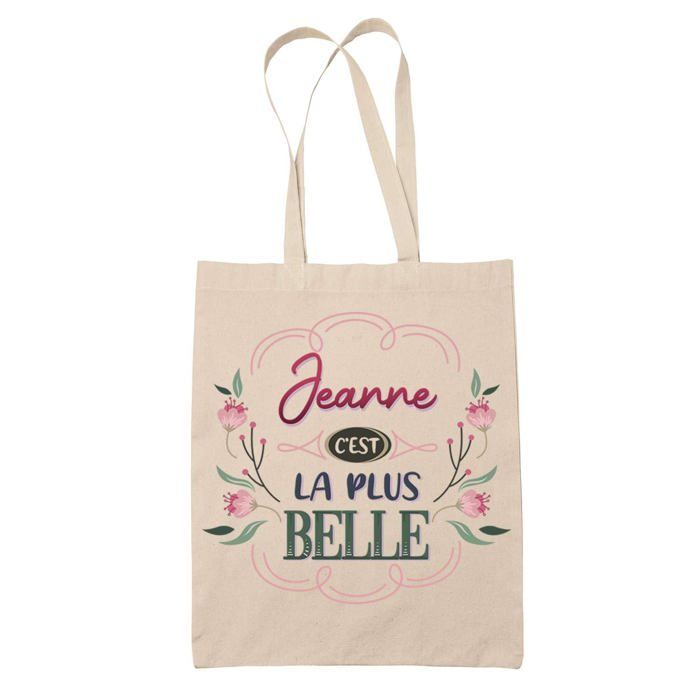 Sac cabas - PLANETEE - Jeanne la plus belle - Jute - Beige - Imprimé en France