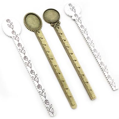 2 Stück 20mm/18x25mm Lineal Lesezeichen Basis Tablett Cabochon Basis Rohlinge Fassungen und Glas Cabochon Cameo DIY Schmuckherstellung Zubehör