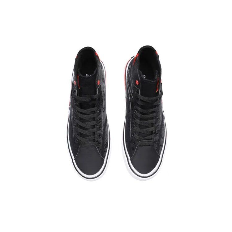 Li Ning Wave Coverage Thermal Slip Resistant High Top Skateboard Shoes Men's Black AECR007-1