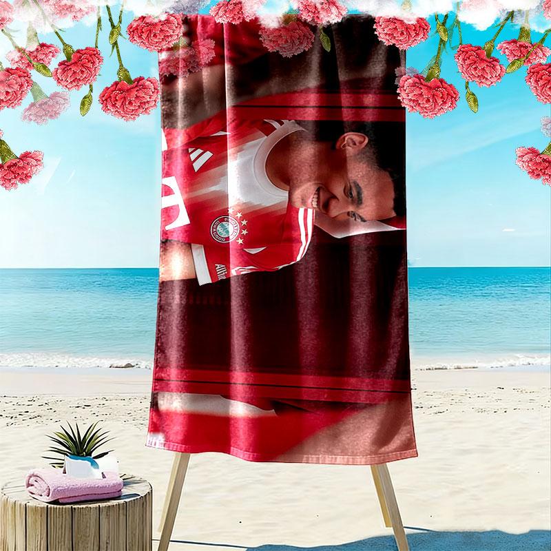Jamal Musiala Print Strandtuch, Großes Weiches Schnelltrocknendes Handtuch für Strand Camping Schwimmen