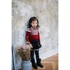 Girls' Thickened Lace Beaded Warm Fleece-lined Winter T-shirt