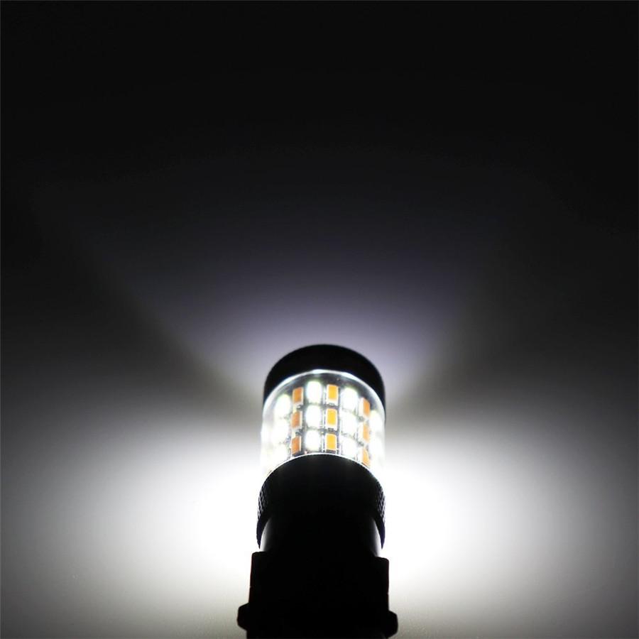 2pcs 1157 4014 White Amber Dual Color Switchback LED Turn Signal Lights 60SMD High Power Super Bright Replacement Bulbs