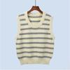 Wool Blend Fall and Winter Japanese Style Stripe Knitting Vest Ins Style Easiest for Match Stylish Sleeveless Sweater Vest Women