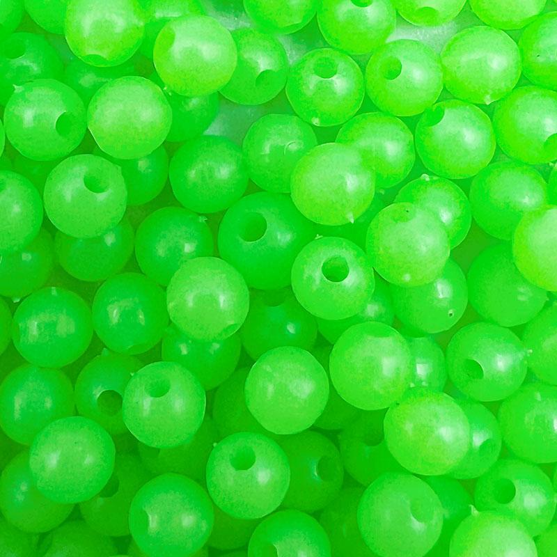 1000pcs Glow Fishing Beads Hard Plastic /Soft Rubber Colorful Fish Beads Luminous Round Fishing Lures Accessories Beads Fish