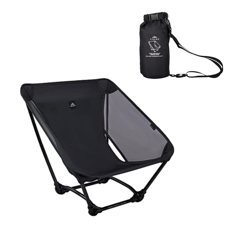 

outdoor chair folding with pillow super lightweight [Uniquely developed cup holder] [Load capacity 150kg] camping chair compact chair high back chair