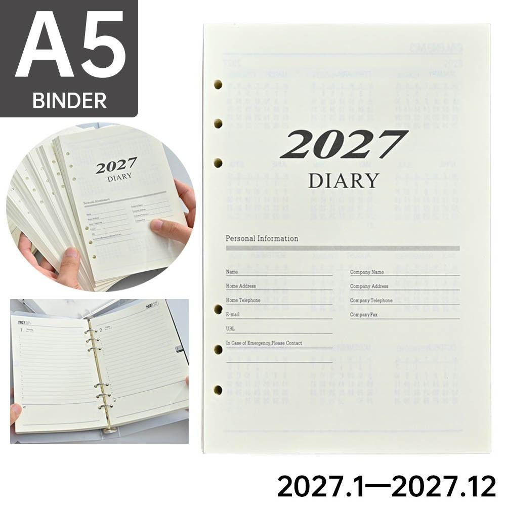 A5 2027 Journal Agenda Plannner Notebook  Monthly Weekly Daily Schedule Organizer