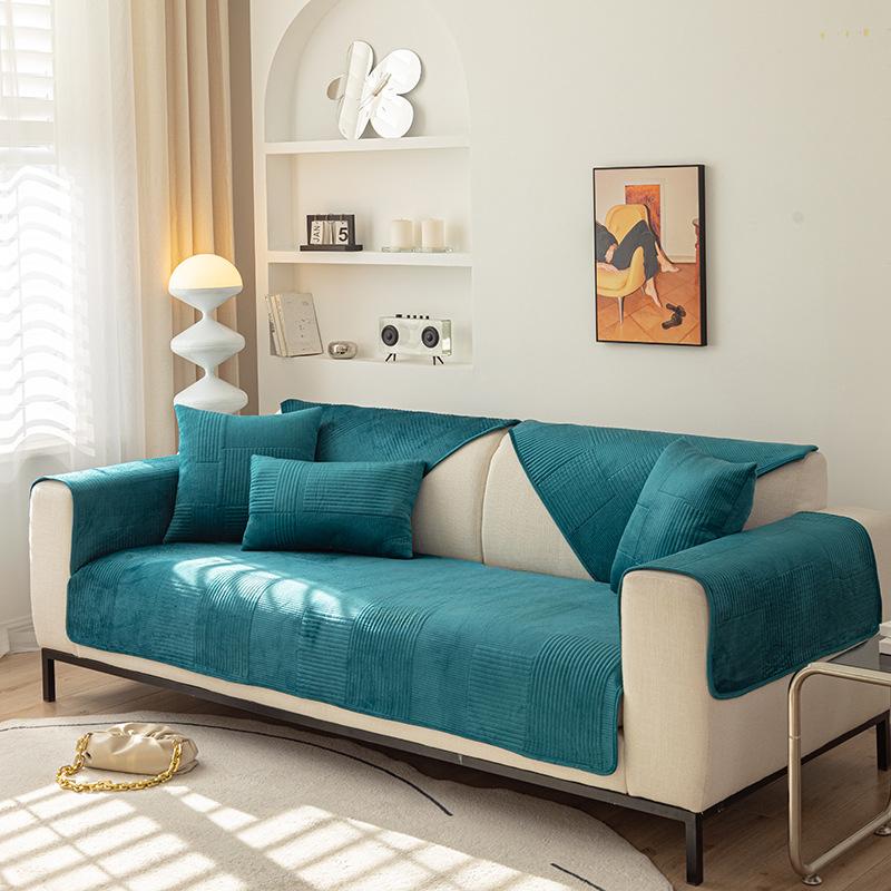 

Кремовый цвет Чехол для дивана Диван Полностью обернутый чехол Плюшевый чехол из ткани Четыре сезона Общий чехол Полотенце Диванная подушка Утолщенное ощущение ветра 70*70cm