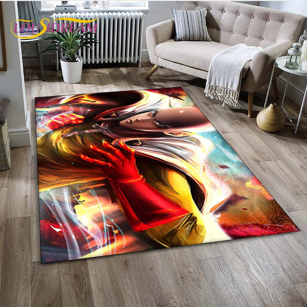 3D ONE PUNCH MAN Anime Cartoon  Area Rug,Carpet Rug for Living Room Bedroom Sofa Doormat Decoration, Kid Play Non-slip Floor Mat