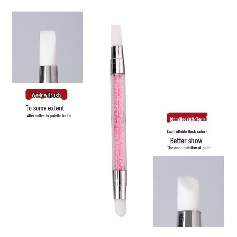 Nail Art Silicone Pen: Dual-Head Tool for Embossing, Magic Mirror Powder, and Gradient Color Mixing.