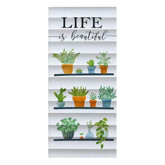 Window Privacy Film Static Glass Sticker with Creative Print Design High Transparency Soft Light Non-adhesive Window Cling Decor for Bathroom Bedroom A