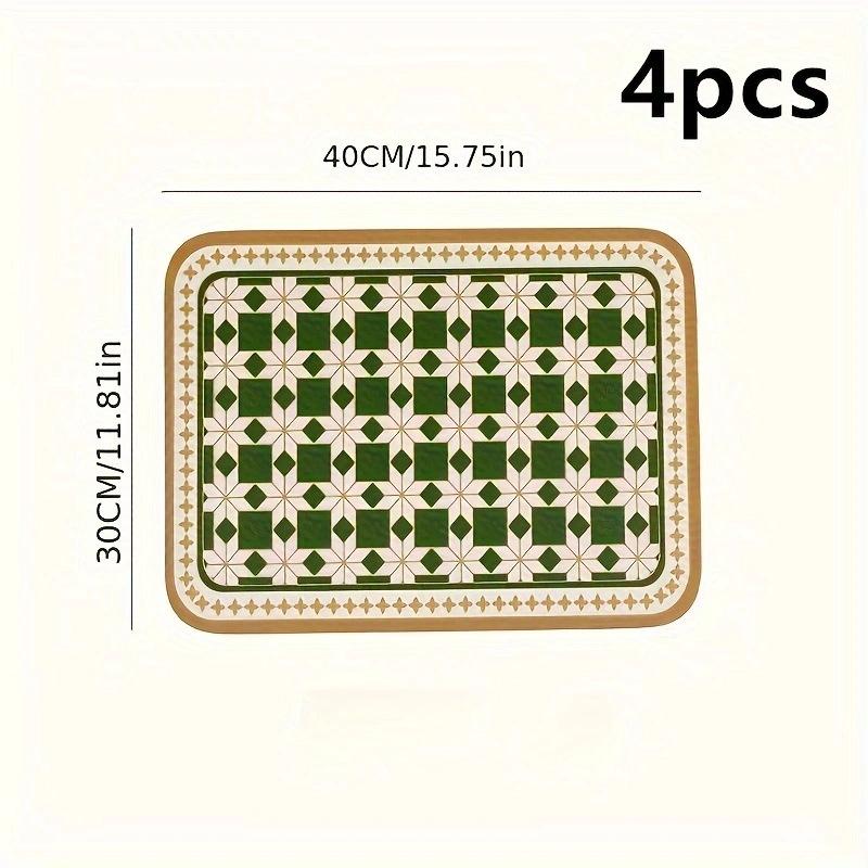 Leather Placemat Oil-proof and Waterproof Western Food Mat American Light Luxury Dining Table Mat Heat Insulation Mat Anti-scalding Bowl Mat Coaster