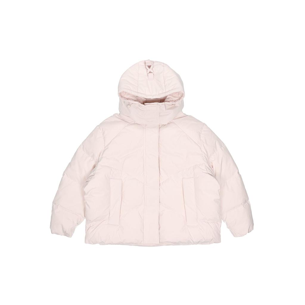 Li Ning Warm And Cozy Loose Hooded Down Jacket Women outerwear Light-Gray Purple AYMQ524-5