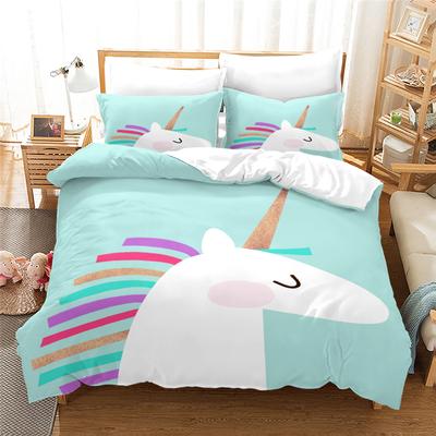 Popular Unicorn Printed 3d Bedding Set Digital Printing Elegant Pattern Bed Linen Cover Set Duvet Cover Pillowcases Home Textile