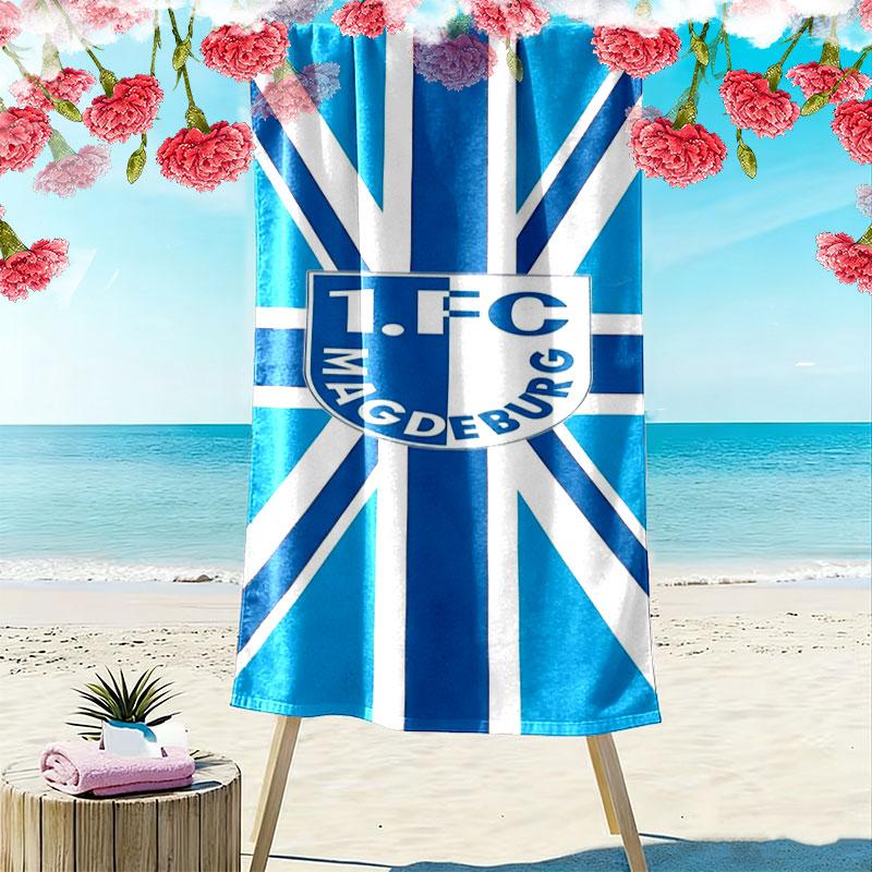 1. FC Magdeburg Print Beach Towel, Large Soft Quick Dry Towel for Beach Camping Swimming