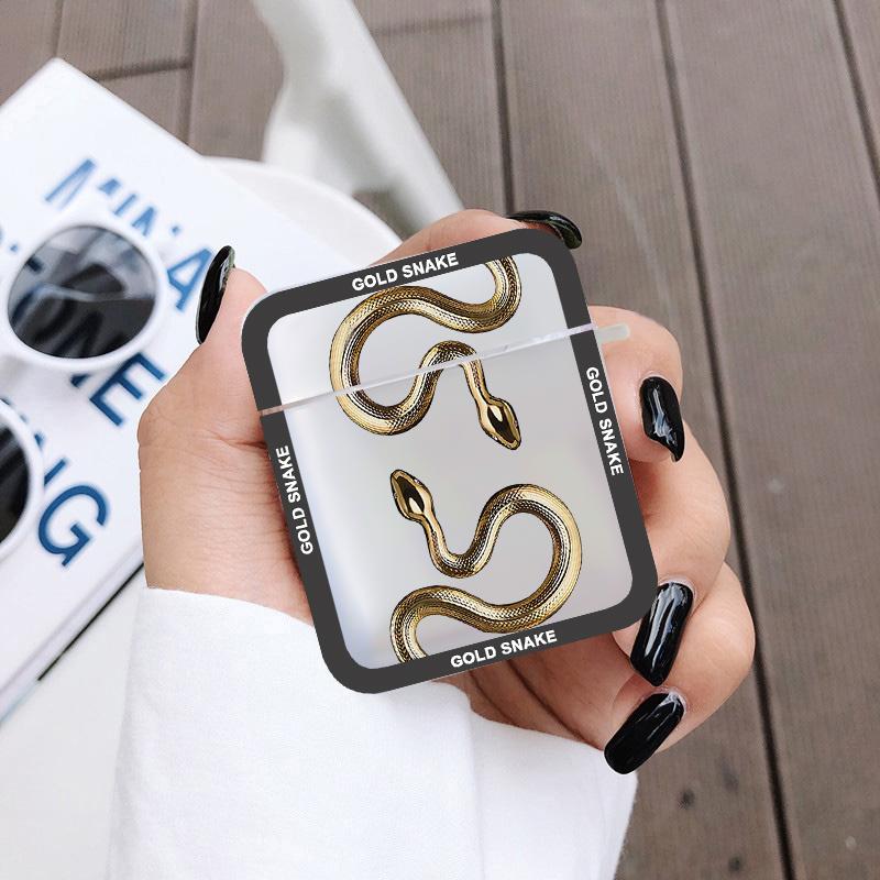 

Black Gold Snake Earphone Case for Airpods 4th 3rd Pro 3 2 Shockproof Cover for Airpod 2 3 1 Protective Accessorie Shell Fundas Airpods Pro 1st