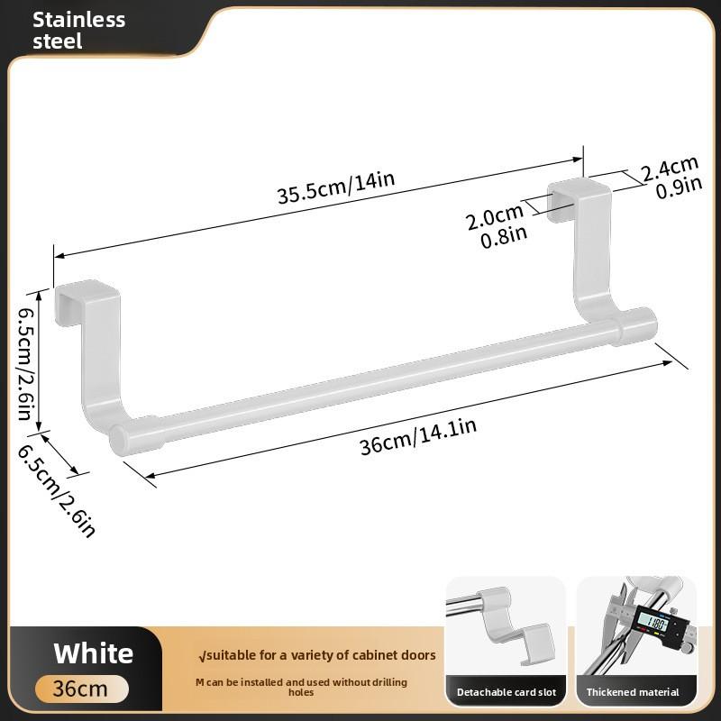Mounted Kitchen Cabinet Towel Rack – Space Saving Dishcloth Holder ,No Drill Installation, Organizing Hand Towels and Dishcloths, Towel Racks