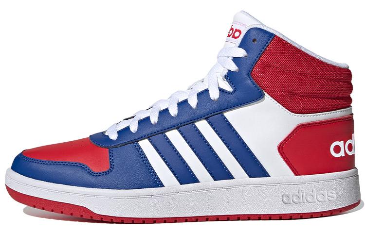 Adidas Hoops 2.0 Mid  White Blue Red  FY8472 42