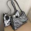 Fashi Zebra Print Women Luxury Handbag PU Leather Simple Underarm Shoulder Bags Female Daily Design Clutch Totes Purse Pouch