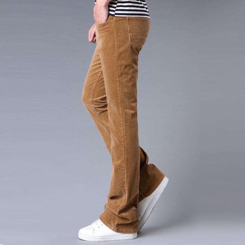 Men's Spring & Autumn Flared Corduroy Pants – Korean Style, Stretch Slim Fit