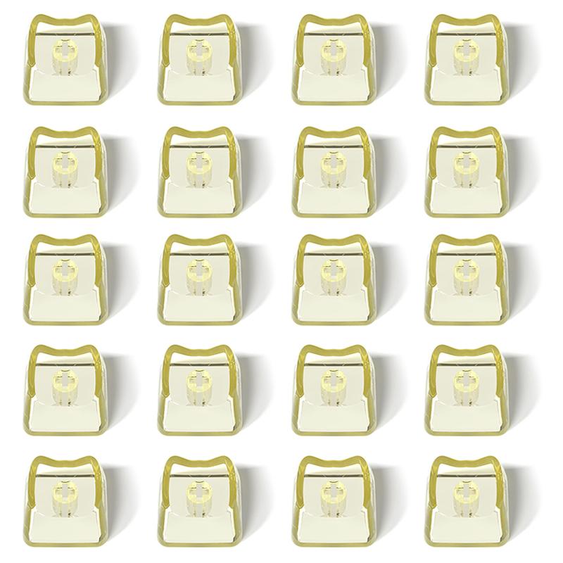 20Pcs Transparent Cute Cat Keycaps PBT 1U Blank MAO Profile for Custom Mechanical Keyboard Modification