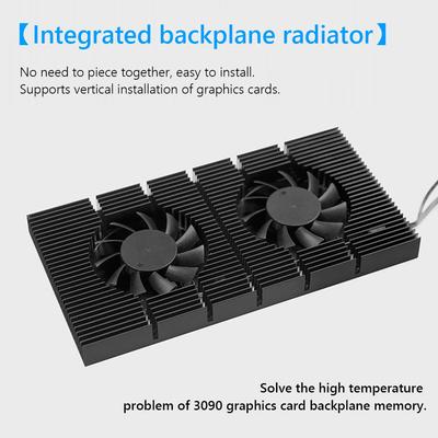 RTX 3090 3080 3070 Serisi Grafik Kartı Arka Plakası Bellek VRAM Isı Emici Soğutma Fanı PWM Cool İçin Alüminyum GPU Arka Plaka Radyatörü
