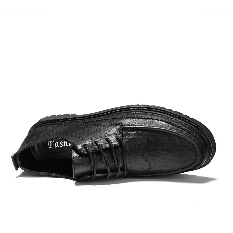 New Men's Quality Leather Shoes British Business Lace Up Fashion Black Soft Leather Man Split Leather Dress Shoes Men