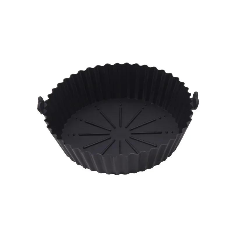 Air Fryer Silicone Pot Basket Tray 17/20/23cm Round Square Airfryer Reusable Silicone Air Fryer Liners Food Safe Non Stick