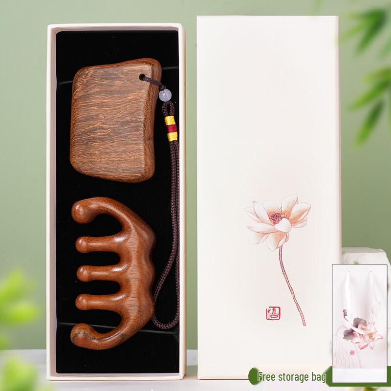 Chinese Style Lotus Fish Sandalwood Massage Comb