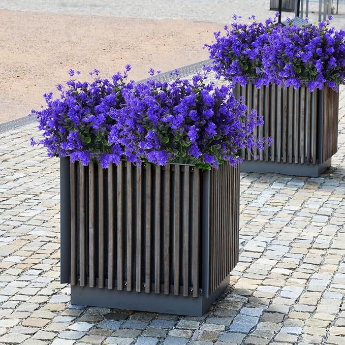 UV-Resistant Artificial Outdoor Shrubs, Fake Plants for Courtyard and Spring Decoration